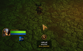 An arrow to the next stop