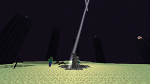Lightning spawning hostile mobs on the island.png