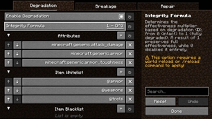 Degradation Config