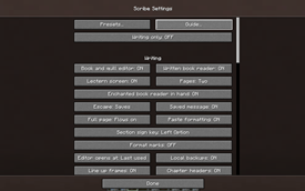 Scribe Settings Screen