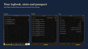 Your logbook, stats and passport