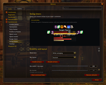 Swing timers menu and live preview