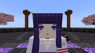 Hand-built anime-style face, glowing eyes and hair ornament