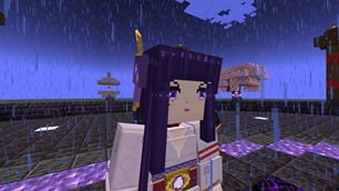 Night and rain: the same model under the storm.