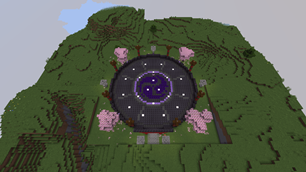 The natural shrine generated on a hillside, foundations included.