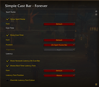 Simple Cast Bar Forever - Options Panel