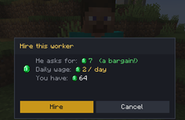 Hire screen