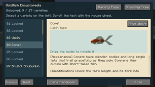 Complete your encyclopedia with every variety of goldfish and koi!