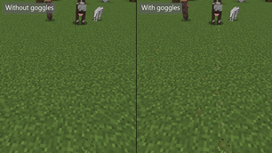 Without and with goggles