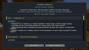 Changelog Screen