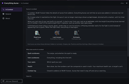 Everything Auras - Weak Auras Fork - In Combat Tab