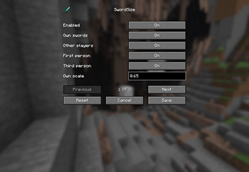 SwordSize in-game settings