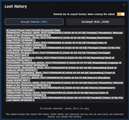 Loot History & Export