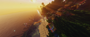 A village at golden hour