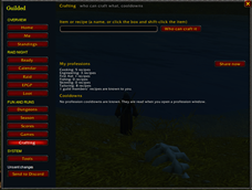 Crafting - find recipes and guild crafters