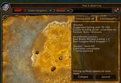 World-map catch history and skill guidance