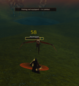 Quiet fishing-rod combat warning