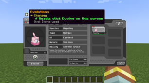 Ready to evolve: click Evolve