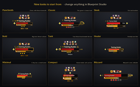 Nine pre-made Templates