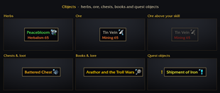 Plates for herbs, ore and chests