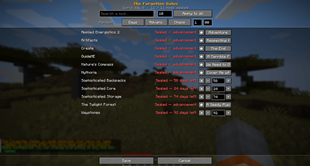 The Gates menu (Chaos mode)