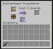 Place your unwanted enchanted item, a book and some Amethyst shards in, and away you go!