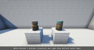 White Builder's Balloon (inactive) and Light Blue Bollard (with rope)