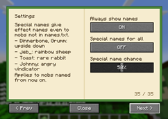Settings page