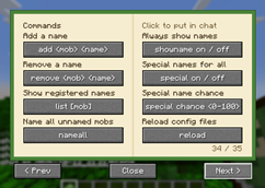 Commands page