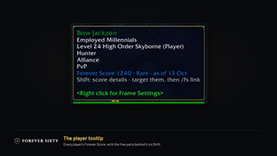 The player tooltip