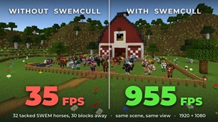 With SwemCull vs Without SwemCull (30 blocks away)