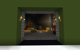 The entrance is on the bottom on one side.