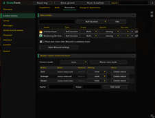 Reminders and modes (tank, damage, healer)