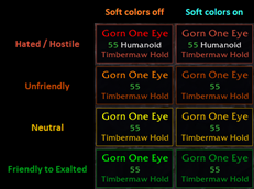 Reputation colors and soft name colors