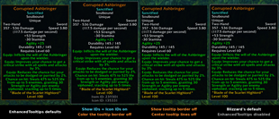 Item tooltips: EnhancedTooltips vs. Blizzard