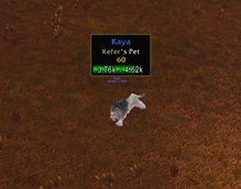 Tooltip at the cursor, with health bar