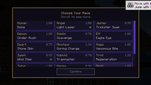 race picker screen