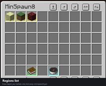 Regions list - manage everything with /minspawn8 gui