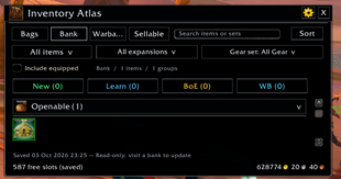 Character bank saved snapshot