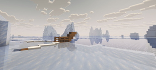 "A Lonely, Broken ship in the Glaciers."