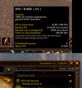 enhanced XP tooltip and Questlog
