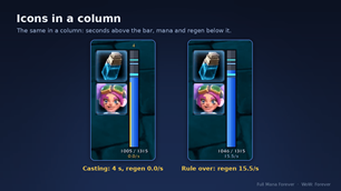 Icons in a column