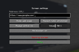 Web page mode menu