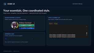 Your essentials — Player portrait, chat and experience