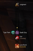 Vertical bar: pull countdown and queue