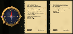 Kompass und Notizen