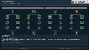 Mining Mastery — four talent branches