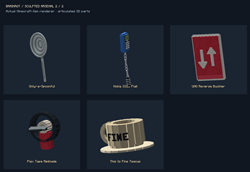V9 melee arsenal — giant spoon, Nokia flail, UNO, Flex Tape and tiny teacup