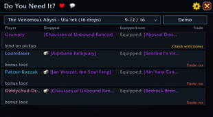 Bonus loot and transfer status