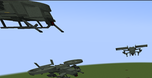 Three armed helicopters are circling overhead